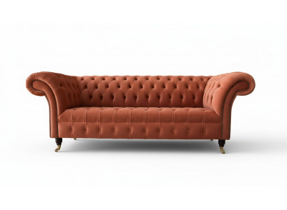 Luxe Chesterfield 3-zits bank gestoffeerde textielbank stoffen bank nieuw