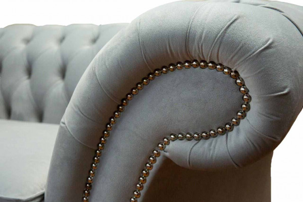 Fauteuil bekleding bank textiel Chesterfield bank-stoelen 1-zits stoel grijs