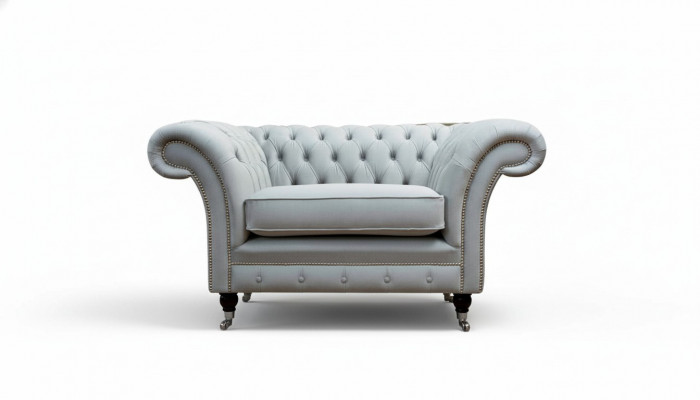 Fauteuil bekleding bank textiel Chesterfield bank-stoelen 1-zits stoel grijs
