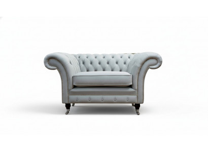 Fauteuil bekleding bank textiel Chesterfield bank-stoelen 1-zits stoel grijs