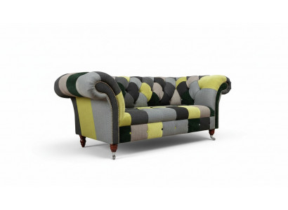 Chesterfield Bank Bekleding 2-Zits Design Textiel Bankstellen Bank Lounge