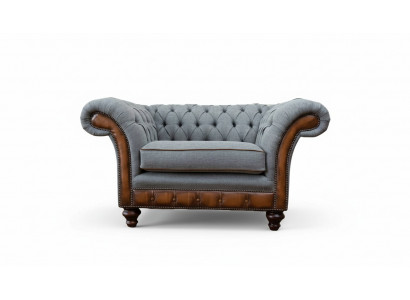 Fauteuil Ontwerp Relax Stof Lounge Luxe Grijs Bekleding Zitter Chesterfield