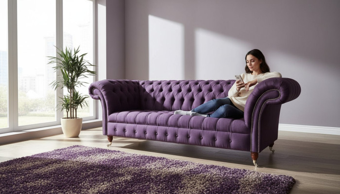 Chesterfield 3-zits bank Stoffen bank Bank Bekleding Zitbanken Nieuw