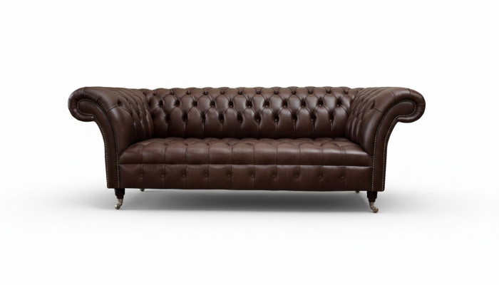 Bankstel 3-zits Chesterfield leren bank woonkamer designer banken stofferen
