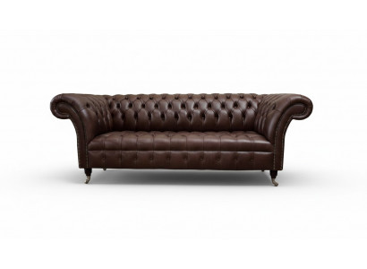 Bankstel 3-zits Chesterfield leren bank woonkamer designer banken stofferen
