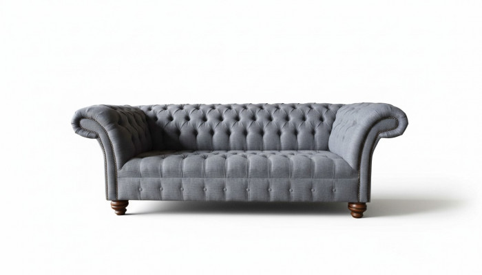 Chesterfield 3-zitsbank gestoffeerde zitbank van textiel stof banken bank nieuw