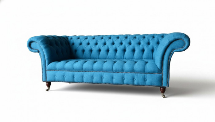 Chesterfield Sofa Bank Bekleding Designer 3-zitsbank Nieuw DriEZITSbank