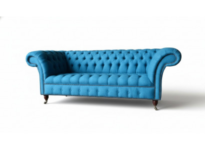 Chesterfield Sofa Bank Bekleding Designer 3-zitsbank Nieuw DriEZITSbank