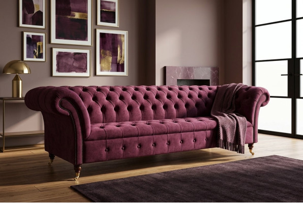 Chesterfield Design Bank Bekleding Stoffen Bank Banken 3-Zits Nieuw