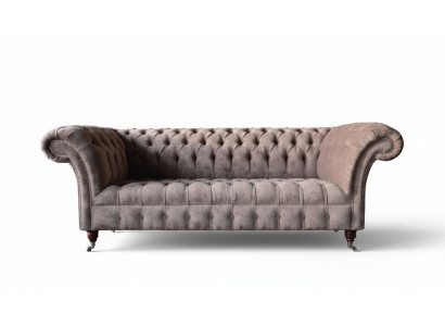 Chesterfield Bank Bank Bekleding Ontwerp 3 Zitsbanken Driepersoons Paars
