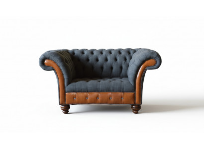 Zetel 1 zitbank Sofa Bekleding Ontwerp Luxe Stoffen Banken Chesterfield Textiel