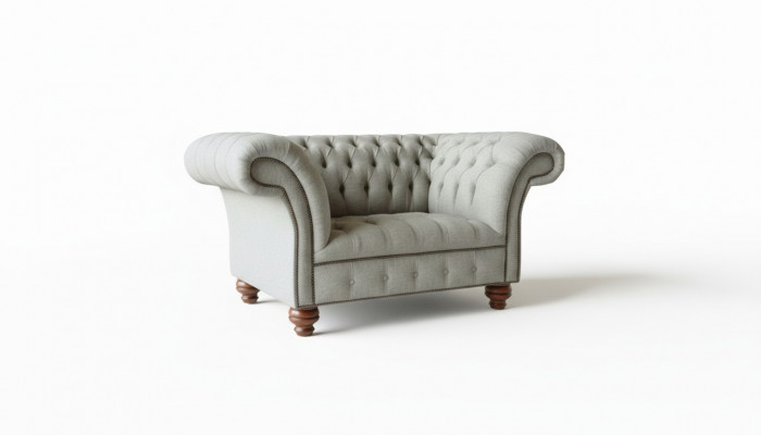 Chesterfield eenzits bank fauteuil bank gestoffeerde zitmeubel textiel stof