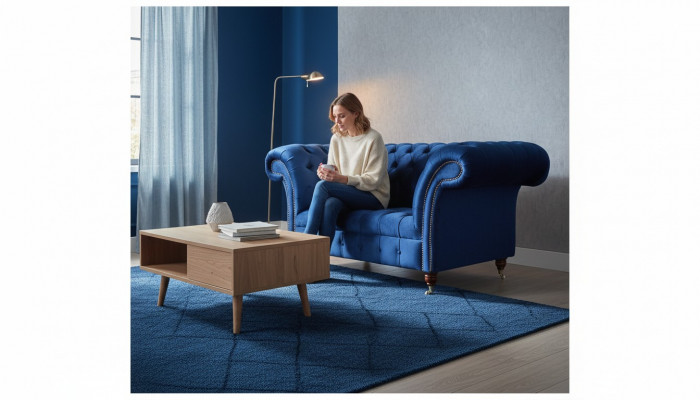 Ontwerp Fauteuil Stoffen Luxe Bank 1,5-zits Bank Ontspan Relax Lounge Club Nieuw