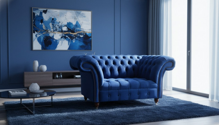 Ontwerp Fauteuil Stoffen Luxe Bank 1,5-zits Bank Ontspan Relax Lounge Club Nieuw