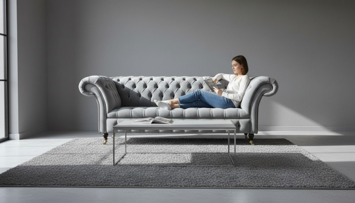 Chesterfield 3-zits bank zit textiel stoffen banken banken bank polster
