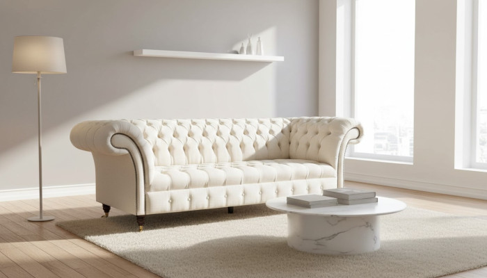 Chesterfield Sofa 3-Zits Designer Roze Banken Stof Bekleding Textiel