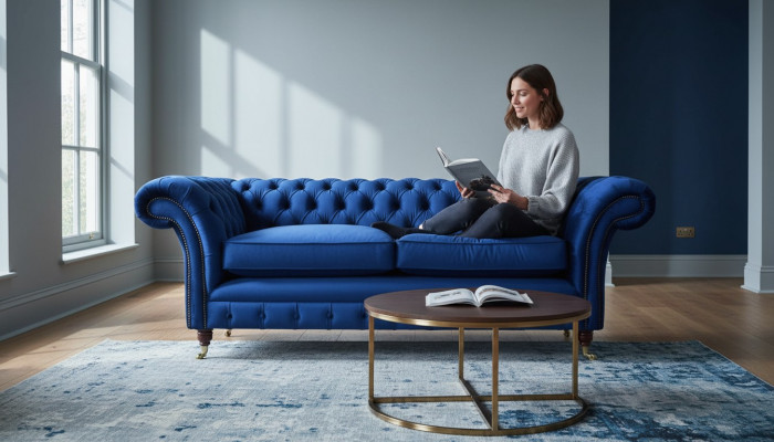 Chesterfield gevoerde banken Design Luxe bank 3-zits stof bank