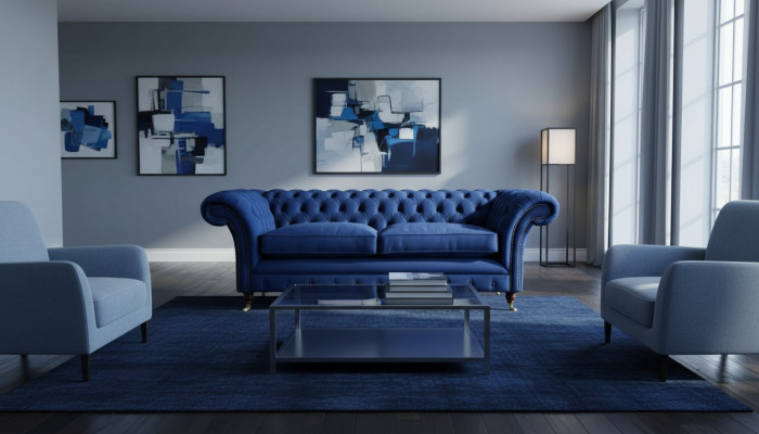 Chesterfield gevoerde banken Design Luxe bank 3-zits stof bank