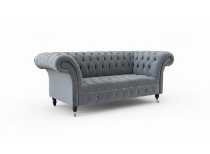 Chesterfield Bank 3-zits luxe bank woonkamer bankstellen grijs stoffen bank