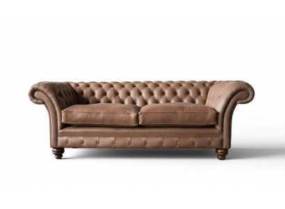 Chesterfield Bank Ontwerp Luxe Leder Bekleding Klassieke Bank 3-Zitter