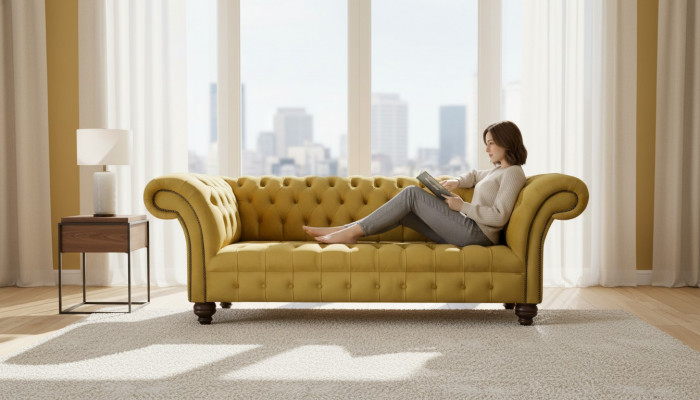 Bankstel 3-zitsbanken Zittende bank Chesterfield banken Driezitter Textiel