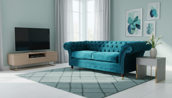 Designerbank 3-zits Chesterfield bankstel gestoffeerde banken designbank zitting