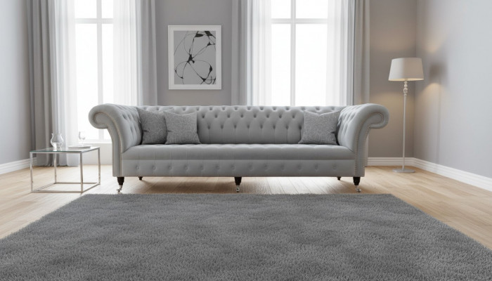 Chesterfield bank 4-zits ontwerpersbank stoffen bekledingstextiel