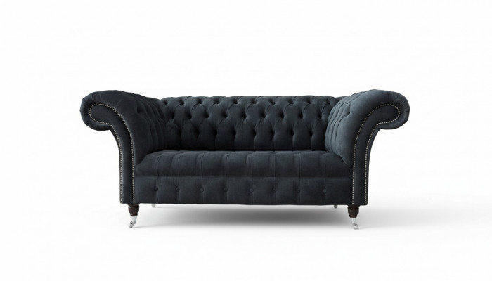 Bankstel 2-zitter bank Chesterfield design luxe textiel gestoffeerde nieuw