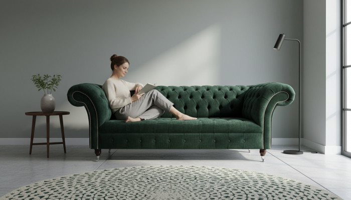 Luxe driepersoons groene bankstel 3-zitsbanken zitontwerp meubels bankstellen