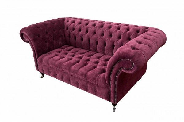 Sofa Luxe Textiel Chesterfield Bank Bankstellen Bekleding 2 Zits Roze Ontwerp