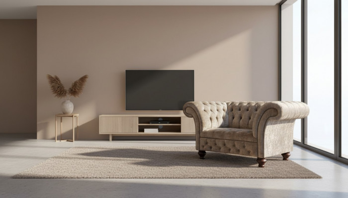 Chesterfield fauteuil bank 1-zits bankstel textiel stof banken gestoffeerd nieuw