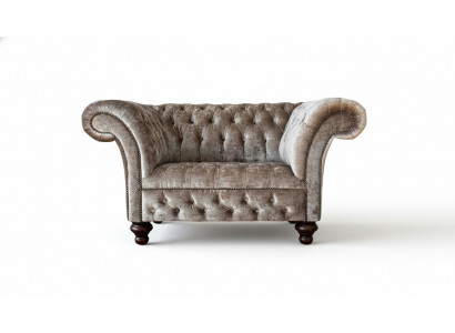 Chesterfield fauteuil bank 1-zits bankstel textiel stof banken gestoffeerd nieuw