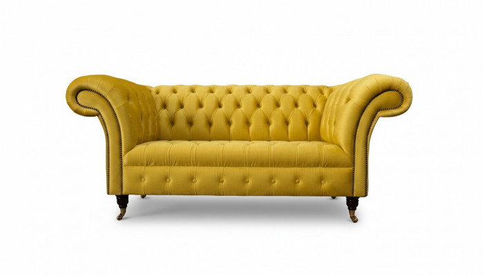 Chesterfield Bank Bank Bekleding 2-zits Woonkamer Bank Zitplaats Geel