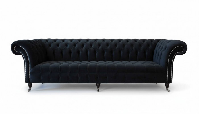 Bankstel 4-zits Chesterfield gestoffeerd woonkamer design luxe hout nieuw