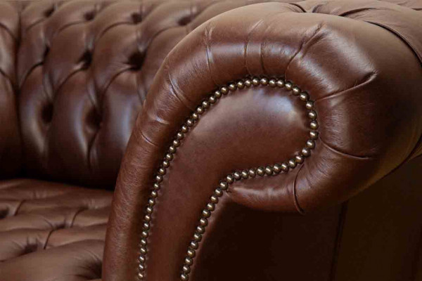 Chesterfieldbank Woonkamerbanken Bank Bekleding Leer Modern 1,5-Zits