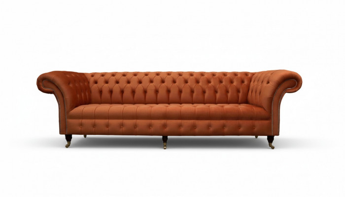 Britse Chesterfield gestoffeerde luxe sofa design bank klassieke 4-zits sofa