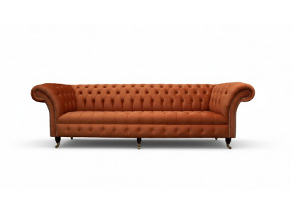 Britse Chesterfield gestoffeerde luxe sofa design bank klassieke 4-zits sofa