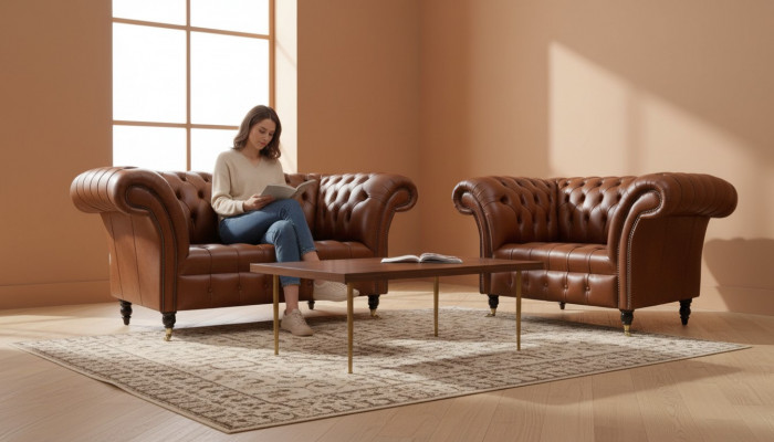 Chesterfield Design Stoff Bank Fauteuil 1,5-zits gestoffeerde banken Lounge