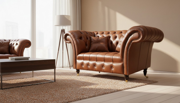 Chesterfield Design Stoff Bank Fauteuil 1,5-zits gestoffeerde banken Lounge
