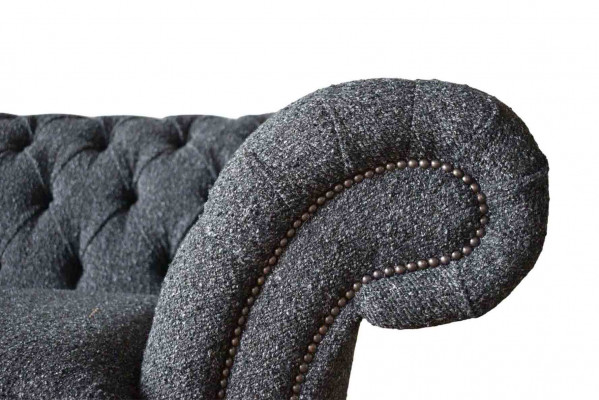 Grijze Chesterfield 3-zits Grijs Textiel Ontwerp Banken Gestoffeerde Banken