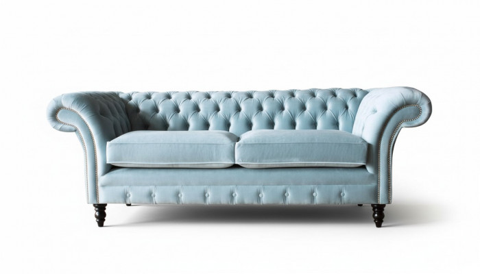 Chesterfield 3-zits gestoffeerde bank bankstel textiel moderne stijl stof nieuw