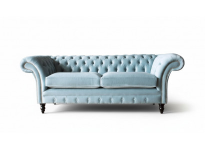 Chesterfield 3-zits gestoffeerde bank bankstel textiel moderne stijl stof nieuw