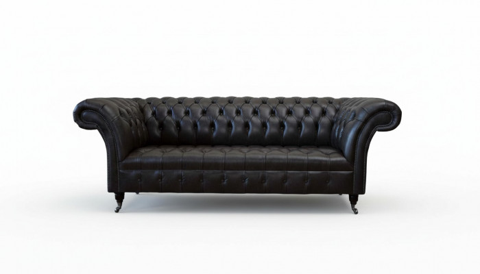 Chesterfield Design Luxe Gestoffeerde Bank Moderne Bank Zit Leer Leren Bankstel