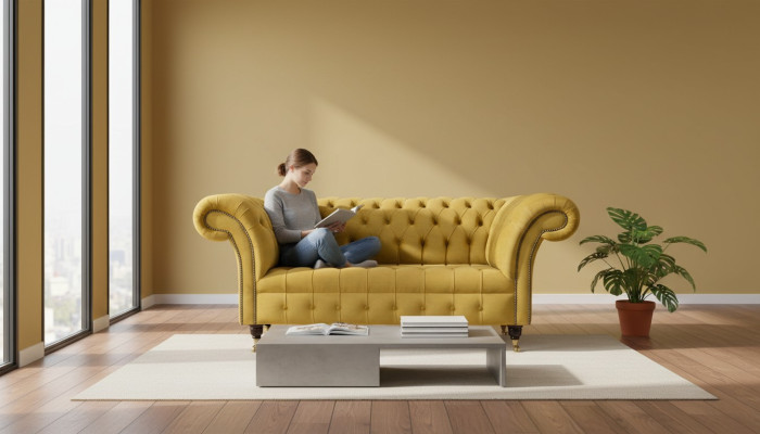 Tweezitsbank 2-persoons Designbanken Bekleding Chesterfield Zit Stof Textiel