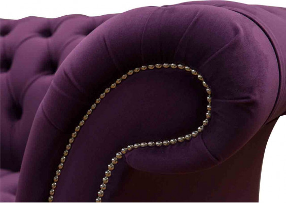 Paarse Chesterfield Bank 3-Zits Chesterfield Design Bank Textiel Stof