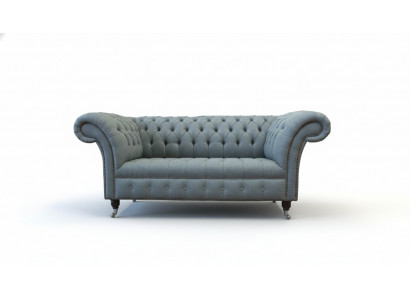 Chesterfield kantoorstoelen inrichting bank bank 2-zits textiel grijs