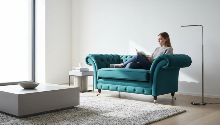 Chesterfield Design Fauteuil Bank Bekleding Luxe Stoffen Bankstellen 1 Zits