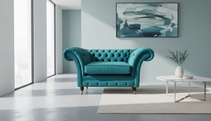 Chesterfield Design Fauteuil Bank Bekleding Luxe Stoffen Bankstellen 1 Zits