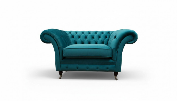 Chesterfield Design Fauteuil Bank Bekleding Luxe Stoffen Bankstellen 1 Zits