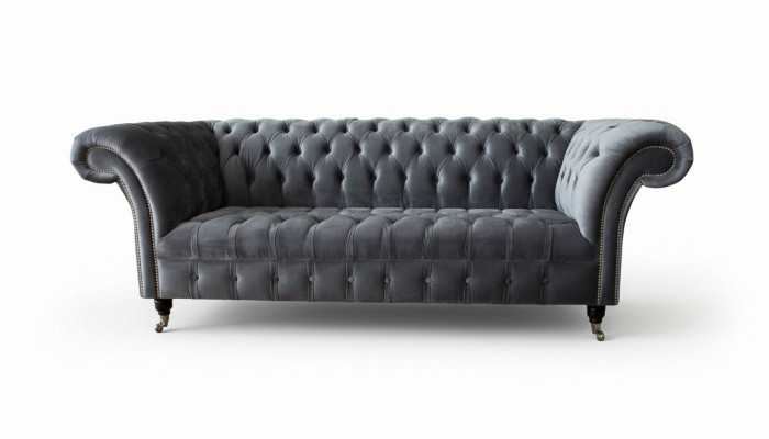 Chesterfield 3-zits designbank gestoffeerde banken banken textiel Driezitter